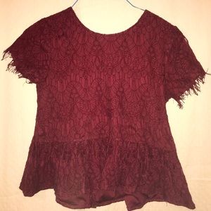 Francesca’s Burgundy Lace Top